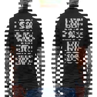 Lesson Plans And Lentil Soups Vegan Teacher Mom Men's Back Print T-Shirt | Mazezy