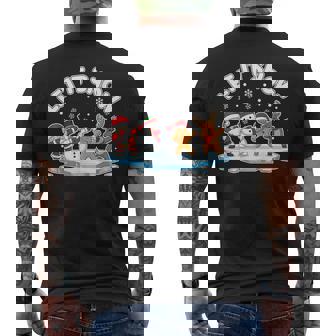 Let It Snow Xmas Dabbing Santa Reindeer Snowman Gingerbread Men's Back Print T-Shirt | Mazezy