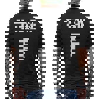 Letra F Dice El Equipo F Enorme Letra F Camiseta Hombre Estampado Espalda - Regaloses
