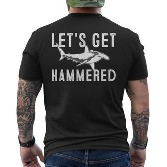 Let's Get Hammered Hammerhead Shark Presents Men's T-shirt Back Print - Thegiftio UK