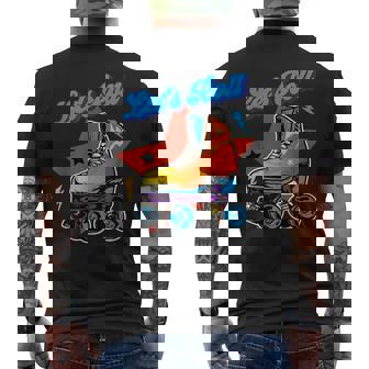 Let’s Roll Retro 1970s 1980s Roller Skating Vintage Skater Men's Back Print T-Shirt | Mazezy
