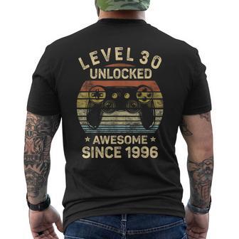 Level 30 Unlocked Awesome Since 1996 30Th Birthday Gaming Men's T-shirt Back Print | Mazezy