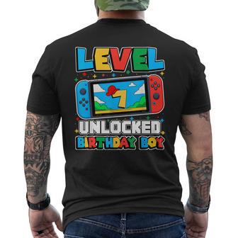 Level 7 Freigeschalteter Geburtstag Junge Happy 7Th Birthdayideospiel T-Shirt mit Rückendruck - Geschenkecke