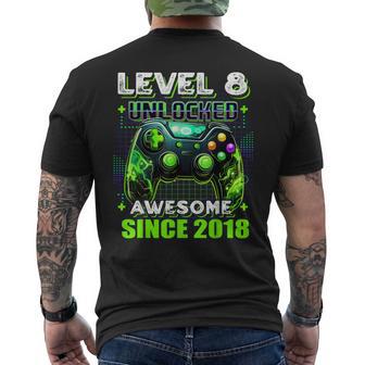 Level 8 Unlocked Birthday Boy Gamer 8Th Video Game 2018 Men's T-shirt Back Print - Thegiftio UK