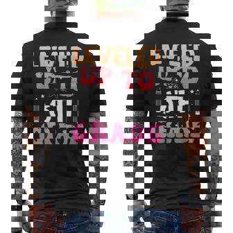 Leveled Up To 6th Grade Sixth Back To School Gaming Men's Back Print T-Shirt | Mazezy