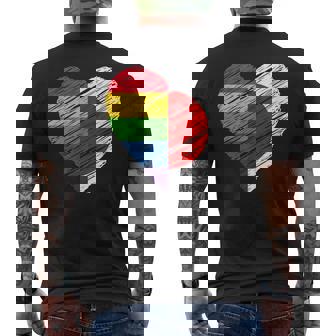 Lgbtq Japan ゲイプライド ハート ゲイとレズビアンの愛 Lgbt メンズTシャツ バックプリント - Kawaiitshirt