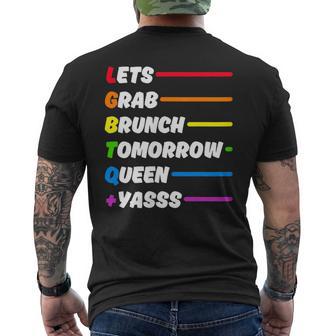 LGBTQ Pride Brunch Lovers Rainbow Equality Men's Back Print T-Shirt | Mazezy