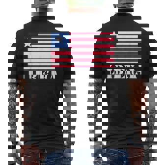 Liberia Liberian Flag Liberian Roots Liberian Pride Men's Back Print T-Shirt | Mazezy