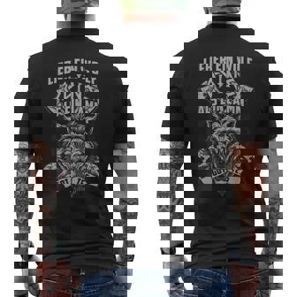 Lieber Ein Wolf Odins Als Ein Lamm Gottes Wikinger Heiden T-Shirt mit Rückendruck - Geschenkecke