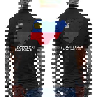 Liechtensteiner Map Liechtensteiner Pride Liechtenstein Men's Back Print T-Shirt | Mazezy