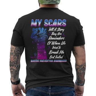Life Tried Break Me But Failed Suicide Prevention Awareness Tank Top Men's Back Print T-Shirt | Mazezy