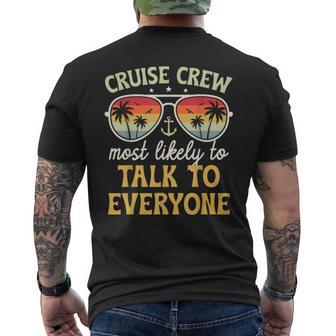 Most Likely To Talk To Everyone Family Cruise 2026 Men's T-shirt Back Print - Thegiftio