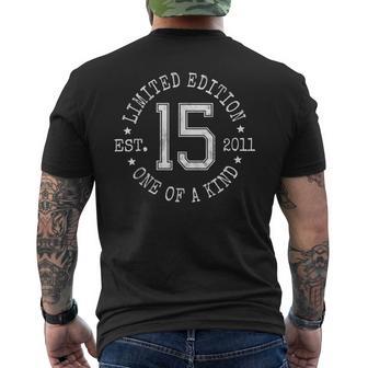 Limited Edition Est 2011 One Of A Kind 15Th Birthday Men's T-shirt Back Print | Mazezy