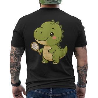 Lindo Jugador De Tenis De Dinosaurio Chibi T-Rex Camiseta Hombre Estampado Espalda - Regaloses