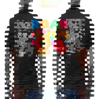 Lion 4th Birthday Party Zookeeper Safari Adventure Jungle Men's Back Print T-Shirt | Mazezy