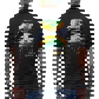 Lips Jamaican Flag Jamaica Love Travelacation メンズTシャツ バックプリント - Kawaiitshirt