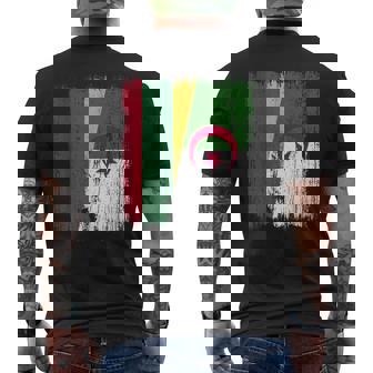 Lithuania Algeria Half Flag Lithuanian Algerian Heritage Men's Back Print T-Shirt | Mazezy