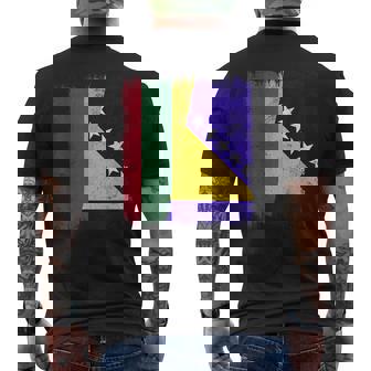 Lithuania Bosnia And Herzegovina Half Flag Men's Back Print T-Shirt | Mazezy