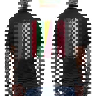 Lithuania Latvia Half Flag Lithuanian Latvian Heritage Men's Back Print T-Shirt | Mazezy