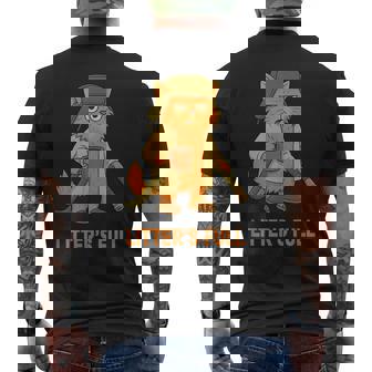 Litter’s Full Cat Lover Feline Humor Christmas Vintage Men's Back Print T-Shirt | Mazezy