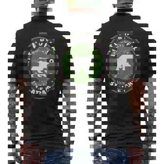 Little Buffalo State Park Pennsylvania PA Bear Badge Men's Back Print T-Shirt | Mazezy