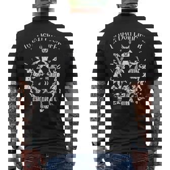 Live Laugh Lucifer ホラー サタン 悪魔 悪魔 悪魔 ヤギ メンズTシャツ バックプリント - Kawaiitshirt