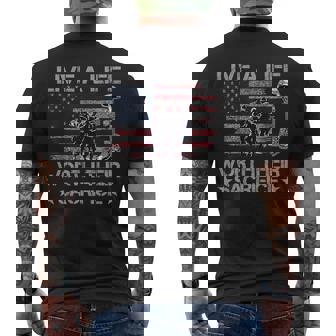 Live A Life Worth Their Sacrifice Veterans Day Memorial Day Men's T-shirt Back Print | Mazezy