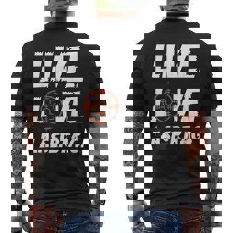 Live Love Lasertag Tactical Laser Tag Arena Team Men's Back Print T-Shirt | Mazezy