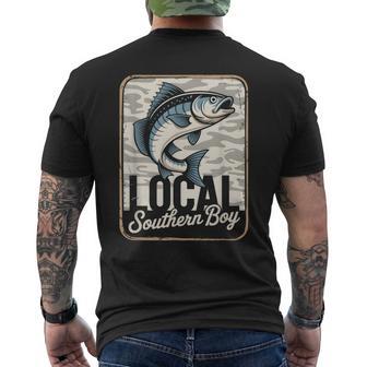 Local Southern Boy Fishing Camouflage Outdoors Men's T-shirt Back Print | Mazezy