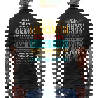 Being A Locksmith Is Easy Locksmithing Lock Picker Men's Back Print T-Shirt | Mazezy