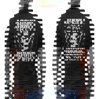 Locksmithing Tools Lock Picker Locksmith Lock Picking Men's Back Print T-Shirt | Mazezy