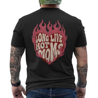 Long Live Hot Moms Vintage Flaming Heart Empowered Energy Men's T-shirt Back Print - Thegiftio UK