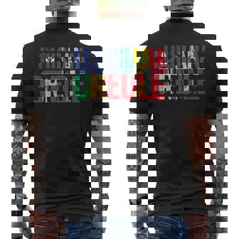 Louisiana Creole Flag Vintage Men's T-shirt Back Print | Mazezy