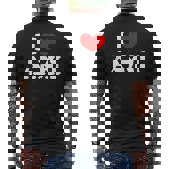 I Love Ami 私は愛する Ami メンズTシャツ バックプリント - Kawaiitshirt