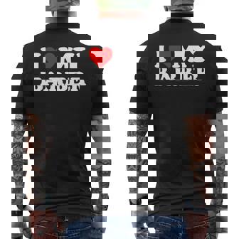 I Love My Barber Red Heart Men's T-shirt Back Print - Monsterry