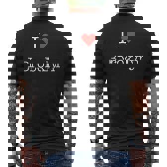 I Love Brooklyn With Heart ミニマリスト シンプル グラフィック メンズTシャツ バックプリント - Kawaiitshirt