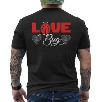 Love Bug Couples Cupid Heart Valentines Day Men's Back Print T-Shirt | Mazezy