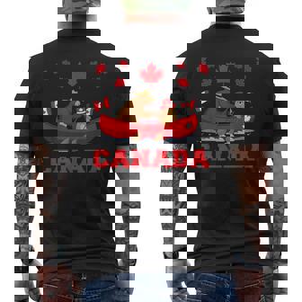 I Love Canada Cool Canada Bear & Chipmunk Cartoon Graphic メンズTシャツ バックプリント - Kawaiitshirt