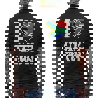 I Love Cape Town South Africa Heart Flag Men's Back Print T-Shirt | Mazezy