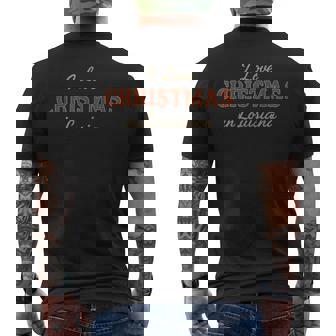 I Love Christmas In Louisiana Vintage Men's Back Print T-Shirt | Mazezy