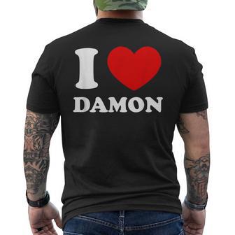 I Love Damon I Heart Damon 面白い名前 Damon メンズTシャツ バックプリント - Kawaiitshirt