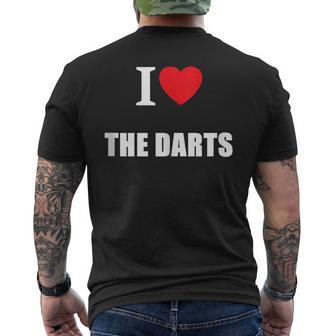 I Love The Darts Dart Player Watching Television Tank Top Men's Back Print T-Shirt | Mazezy