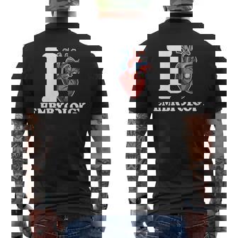 I Love Embryology Anatomical Heart Science Funny Men's Back Print T-Shirt - Monsterry