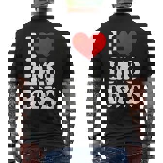 I Love Emo Boys Love Emo Goth Alternative Tank Top Men's Back Print T-Shirt | Mazezy