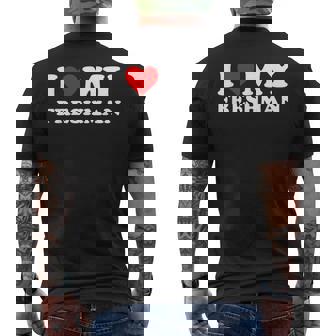 I Love My Freshman Red Heart Men's T-shirt Back Print - Monsterry