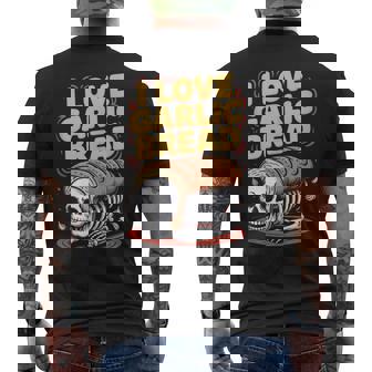 I Love Garlic Bread Spooky Skeleton Meme Tank Top Men's Back Print T-Shirt | Mazezy