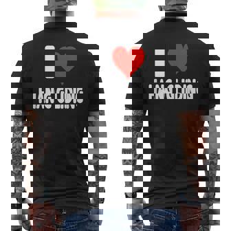 I Love Hang Gliding Heart Cute Glider Flying Fly Men's Back Print T-Shirt | Mazezy