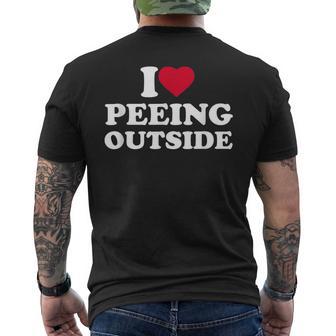 I Love Heart Peeing Outside Lover Camping Hikind Outdoors Men's T-shirt Back Print - Thegiftio UK