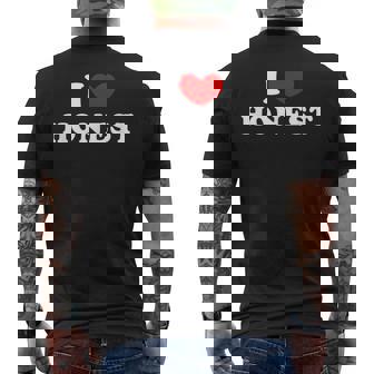 I Love Honest 私は愛する Honest メンズTシャツ バックプリント - Kawaiitshirt