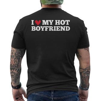I Love My Hot Boyfriend Lustiger Geburtstag Jahrestag T-Shirt mit Rückendruck - Seseable